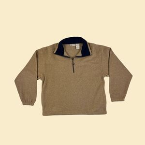 1990s M fleece jacket by Northwest Territory, beige/blue mens quarter zip